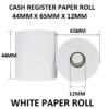 CASH REGISTER PAPER ROLL 44MM X 65MM X12MM