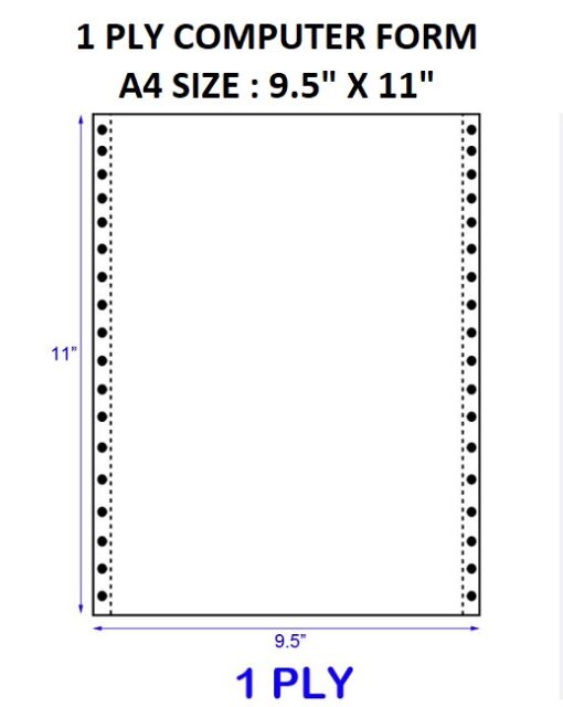 1PLY COMPUTER FORM A4 9.5" X 11"