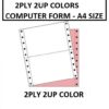 2PLY 2UP COLORS COMPUTER FORM A4 9.5