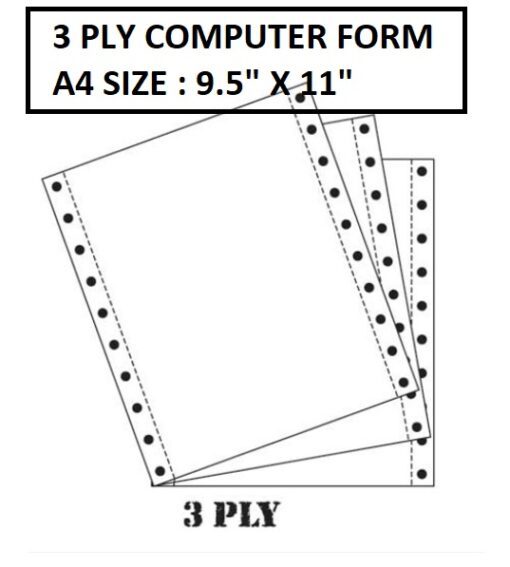 3PLY COMPUTER FORM A4 9.5" X 11"