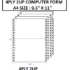 4PLY 2UP COMPUTER FORM A4 9.5