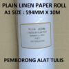 A1 PLAIN LINEN PAPER ROLL 594MM X 10M