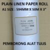 A1 PLAIN LINEN PAPER ROLL 594MM X 50M