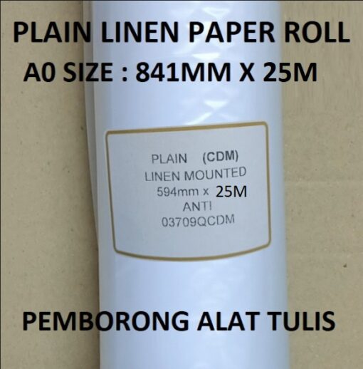 A0 PLAIN LINEN PAPER ROLL 841MM X 25M