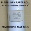 A0 PLAIN LINEN PAPER ROLL 841MM X 50M