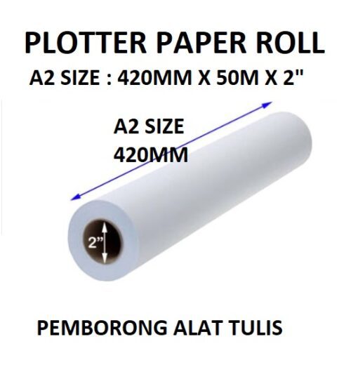 PLOTTER PAPER ROLL A2 SIZE 420MM X 50M X 2"