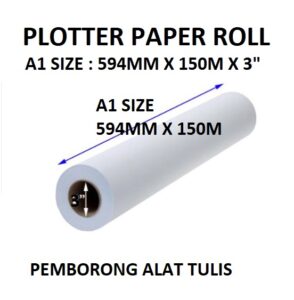 PLOTTER PAPER ROLL A1 SIZE 594MM X 150M X 3"