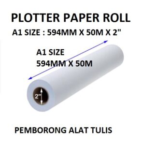 PLOTTER PAPER ROLL A1 SIZE 594MM X 50M X 2"