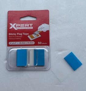 STICKY FLAG TAPE 1" X 1.7" BLUE