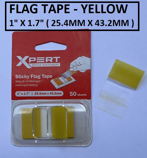 STICKY FLAG TAPE 1" X 1.7" YELLOW