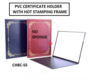 PVC CERTIFICATE HOLDER PLAIN WITH HOT STAMPING CH8C-SS