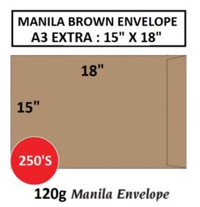 MANILA BROWN ENVELOPE 15" X 18"