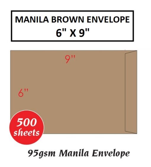 MANILA BROWN ENVELOPE A5 SIZE 6" X 9"