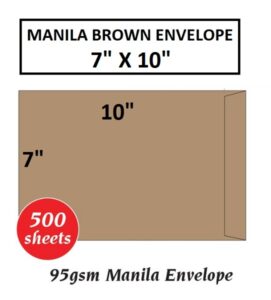 MANILA BROWN ENVELOPE A5 SIZE 7" X 10"
