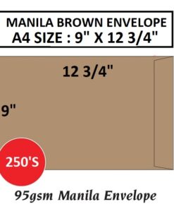 MANILA BROWN ENVELOPE A4 SIZE 9" X 12 3/4"