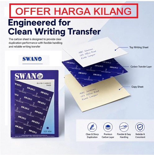 SWAN SINGLE SIDE BLUE CARBON PAPER 8000/N