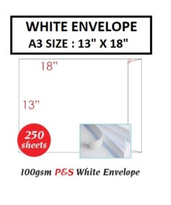 WHITE ENVELOPE A3 SIZE 13" X 18"
