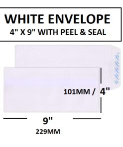 WHITE ENVELOPE 4" X 9"