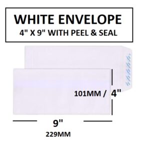WHITE ENVELOPE 4" X 9"