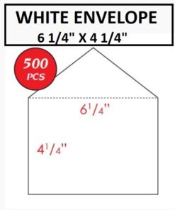 WHITE EVELOPE 6 1/4" X 4 1/4"