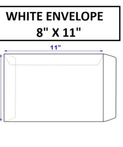 WHITE ENVELOPE 8" X 11"