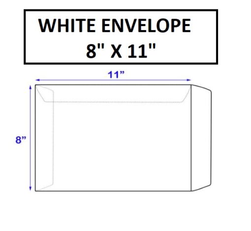 WHITE ENVELOPE 8" X 11"