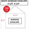 WHITE WINDOW ENVELOPE 6 1/4