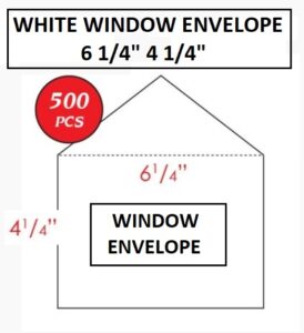 WINDOW ENVELOPE 6 1/4" X 4 1/4"