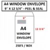 WHITE WINDOW ENVELOPE A4 SIZE 9