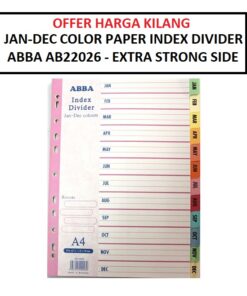 ABBA JAN-DEC COLOR PAPER INDEX