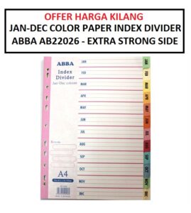ABBA JAN-DEC COLOR PAPER INDEX 