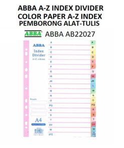 ABBA A-Z COLOR PAPER INDEX DIVIDER
