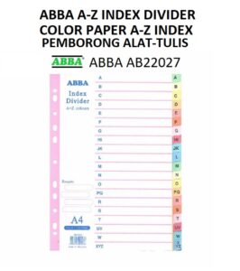 ABBA A-Z COLOR PAPER INDEX DIVIDER 