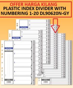 PLASTIC 20 INDEX DIVIDER WITH NUMBERING
