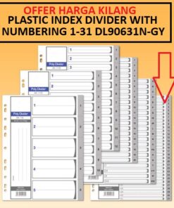 PLASTIC 31 INDEX DIVIDER WITH NUMBERING