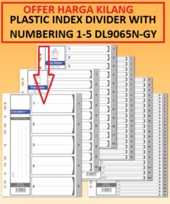 PLASTIC 5 INDEX DIVIDER WITH NUMBERING