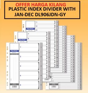 PLASTIC JAN-DEC INDEX DIVIDER 