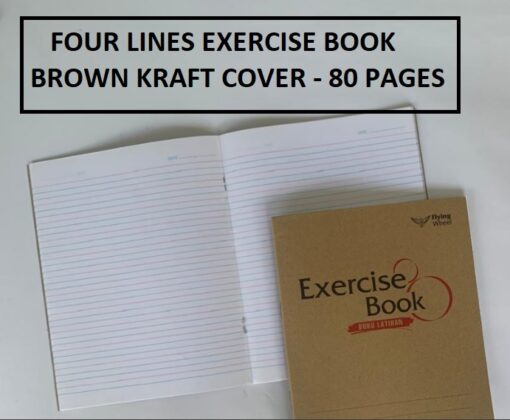 KRAFT COVER 4 LINES EXERCISE BOOK 80 PAGES