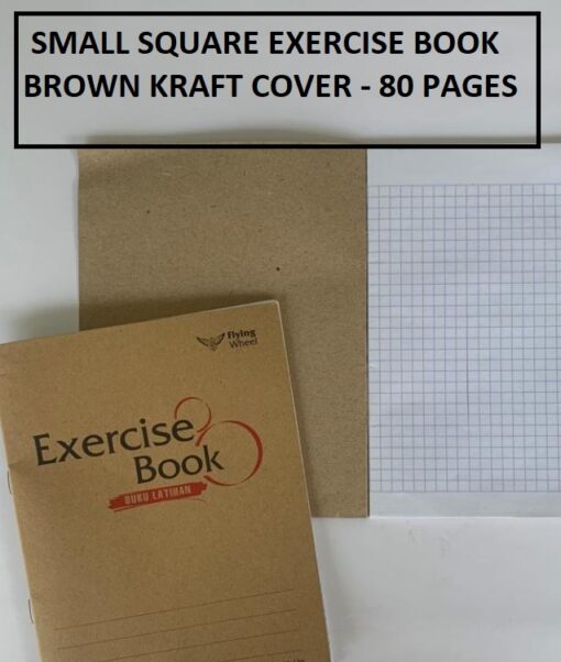KRAFT COVER SMALL SQUARE EXERCISE BOOK 80 PAGES