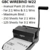 GBC W22 DUAL WIRE-O BINDER