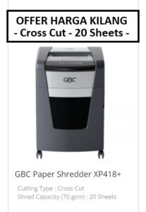 GBC HEAVY DUTY PAPER SHREDDER XP418+