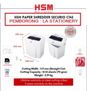 HSM PAPER SHREDDER SECURIO C14S