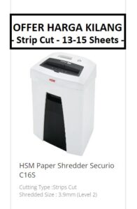 HSM SECURIO C16S PAPER SHREDDER