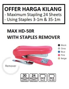 MAX HD50R STAPLER WITH STAPLES REMOVER