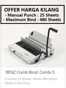 RENZ COMBI S BINDING MACHINE