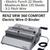 RENZ SRW 360 COMFORT PLUS ELECTRIC WIRE-O BINDING MACHINE