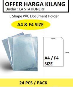 TRANSPARENT PVC L SHAPE FOLDER A4/F4 SIZE