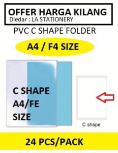 TRANSPARENT PVC C SHAPE FOLDER A4/F4 SIZE