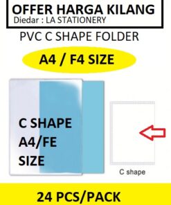 TRANSPARENT PVC C SHAPE FOLDER A4/F4 SIZE