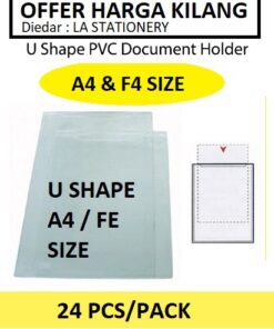 TRANSPARENT PVC U SHAPE FOLDER A4/F4 SIZE